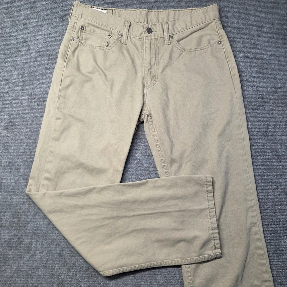 Levis 514 Mens 32x29 Straight Fit Khaki Tan Pants Cotton Twill 5 Pocket